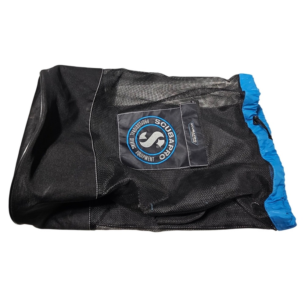 Mesh Sack Scubapro Black Blue Drawstring Backpack Scuba Diving Bag 53.369.000